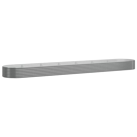 Vidaxl plantenbak 544x100x36 cm gegalvaniseerd staal grijs