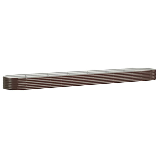 Vidaxl plantenbak 544x100x36 cm gegalvaniseerd staal bruin
