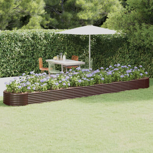 Vidaxl plantenbak 544x100x36 cm gegalvaniseerd staal bruin