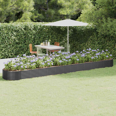 Vidaxl plantenbak 544x100x36 cm gegalvaniseerd staal antracietkleurig