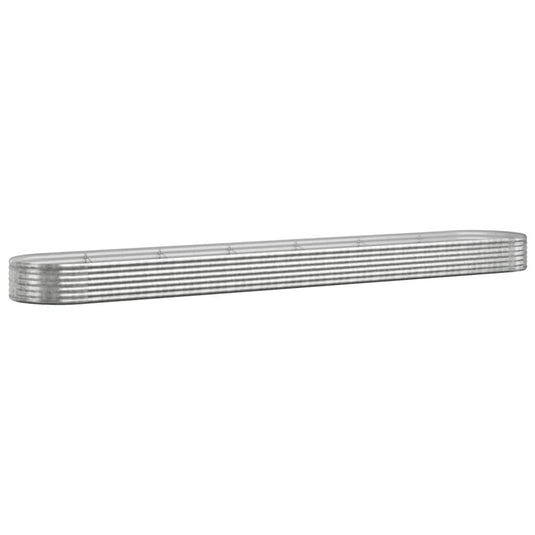 Vidaxl plantenbak 544x100x36 cm gegalvaniseerd staal zilverkleurig