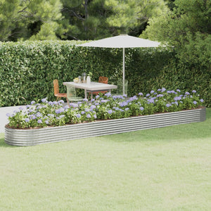 Vidaxl plantenbak 544x100x36 cm gegalvaniseerd staal zilverkleurig