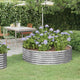 VidaXL Plantenbak 140x140x36 cm gepoedercoat staal zilverkleurig