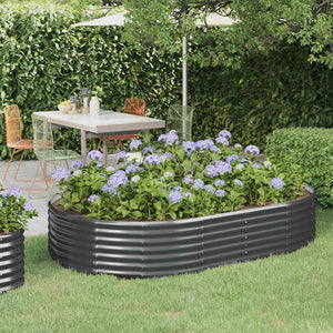 Vidaxl plantenbak 214x140x36 cm gegalvaniseerd staal antracietkleurig