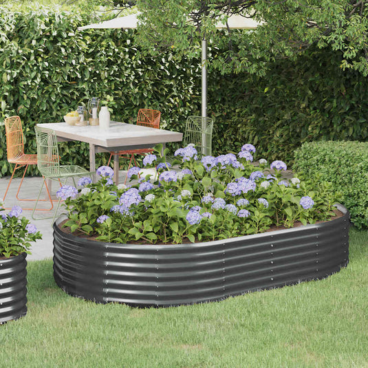 Vidaxl plantenbak 214x140x36 cm gegalvaniseerd staal antracietkleurig