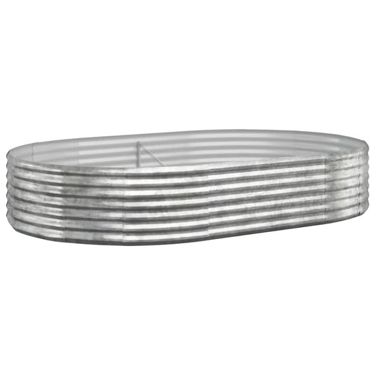 VidaXL Plantenbak 214x140x36 cm gepoedercoat staal zilverkleurig