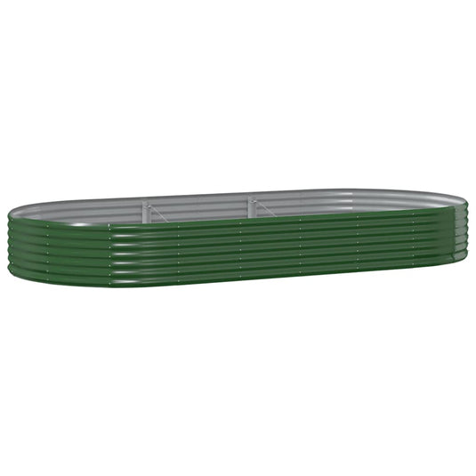 Vidaxl plantenbak 296x140x36 cm gegalvaniseerd staal groen