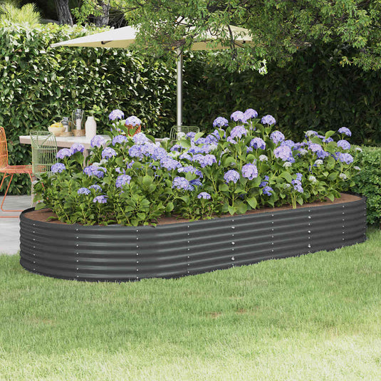 Vidaxl verhoogde tuinbak gegalvaniseerd staal 296x140x36 cm antraciet