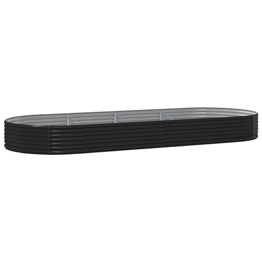 Vidaxl plantenbak 373x140x36 cm gegalvaniseerd staal antracietkleurig