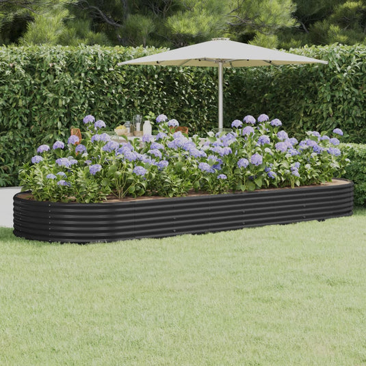 Vidaxl plantenbak 373x140x36 cm gegalvaniseerd staal antracietkleurig