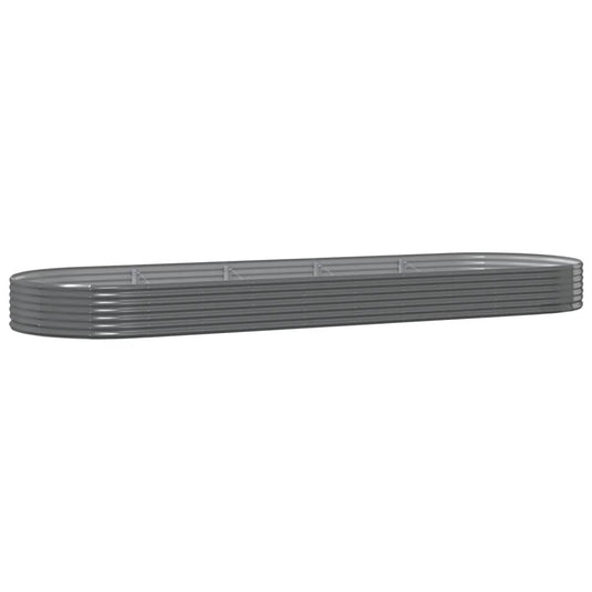VidaXL Plantenbak 450x140x36 cm gepoedercoat staal grijs