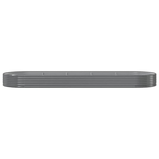 VidaXL Plantenbak 450x140x36 cm gepoedercoat staal grijs
