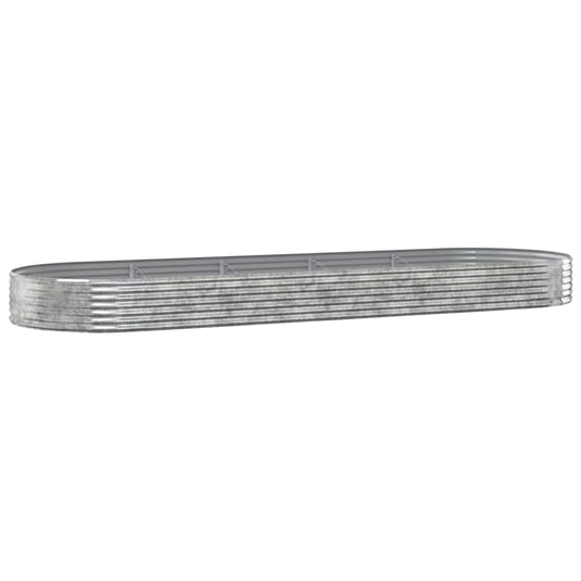 Vidaxl plantenbak 450x140x36 cm gegalvaniseerd staal zilverkleurig