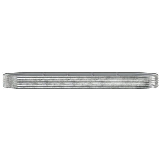 Vidaxl plantenbak 450x140x36 cm gegalvaniseerd staal zilverkleurig