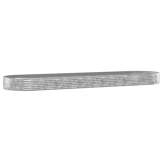 Vidaxl plantenbak 523x140x36 cm gegalvaniseerd staal zilverkleurig