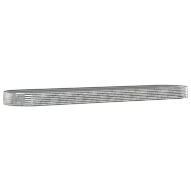 Vidaxl plantenbak 600x140x36 cm gepoedercoat staal zilverkleurig