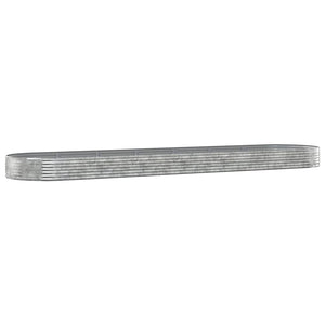 Vidaxl plantenbak 600x140x36 cm gegalvaniseerd staal zilverkleurig
