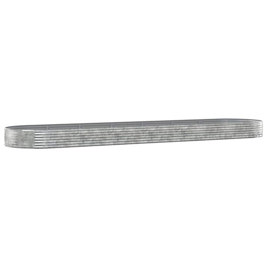 Vidaxl plantenbak 600x140x36 cm gegalvaniseerd staal zilverkleurig