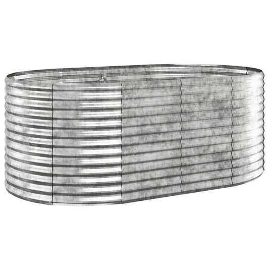 VidaXL Plantenbak 175x100x68 cm gepoedercoat staal zilverkleurig