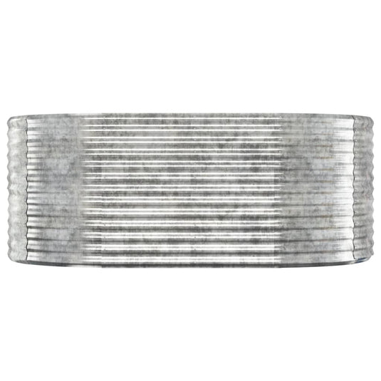 VidaXL Plantenbak 175x100x68 cm gepoedercoat staal zilverkleurig