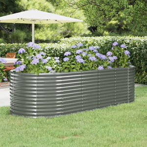 Vidaxl plantenbak 249x100x68 cm gegalvaniseerd staal grijs