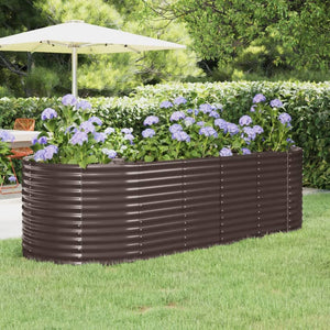Vidaxl plantenbak 249x100x68 cm gegalvaniseerd staal bruin