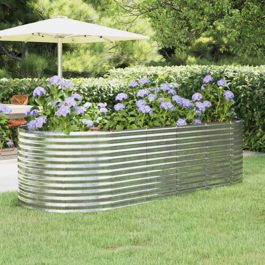 Vidaxl plantenbak 249x100x68 cm gegalvaniseerd staal zilverkleurig