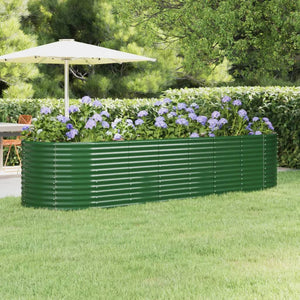 Vidaxl plantenbak 322x100x68 cm gegalvaniseerd staal groen