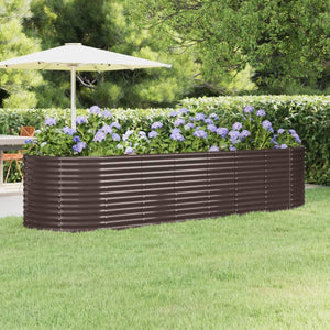 Vidaxl plantenbak 322x100x68 cm gegalvaniseerd staal bruin