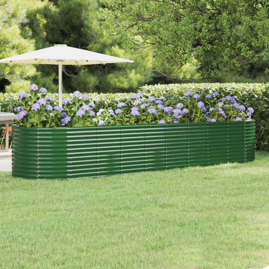 Vidaxl plantenbak 396x100x68 cm gegalvaniseerd staal groen
