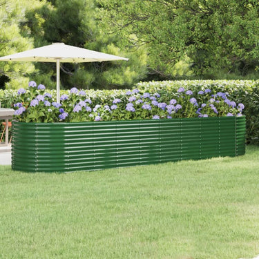 Vidaxl plantenbak 396x100x68 cm gegalvaniseerd staal groen