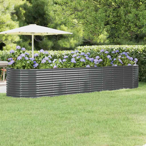 Vidaxl plantenbak 396x100x68 cm gegalvaniseerd staal antracietkleurig