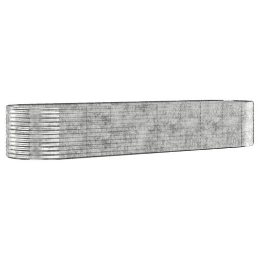 Vidaxl plantenbak 396x100x68 cm gegalvaniseerd staal zilverkleurig