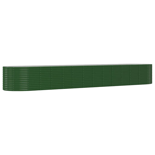 VidaXL Plantenbak 554x100x68 cm gepoedercoat staal groen