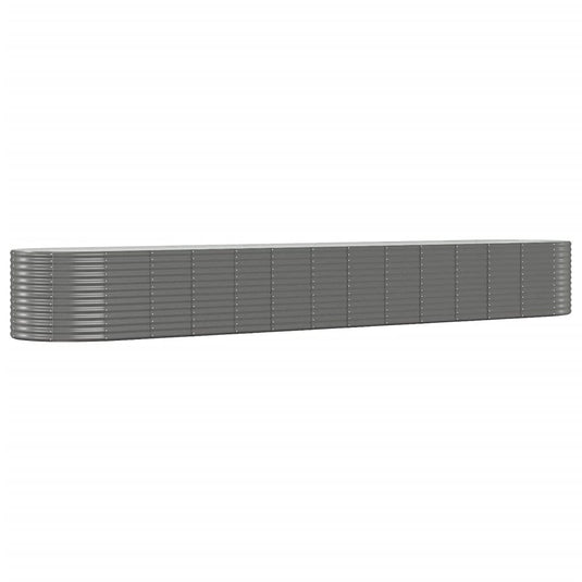 VidaXL Plantenbak 554x100x68 cm gepoedercoat staal grijs