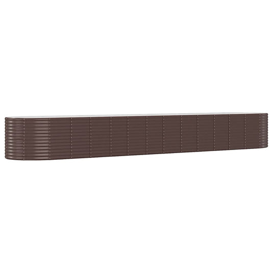 VidaXL Plantenbak 554x100x68 cm gepoedercoat staal bruin