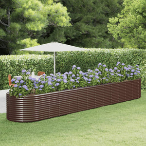 VidaXL Plantenbak 554x100x68 cm gepoedercoat staal bruin