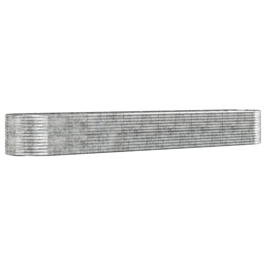 VidaXL Plantenbak 554x100x68 cm gepoedercoat staal zilverkleurig