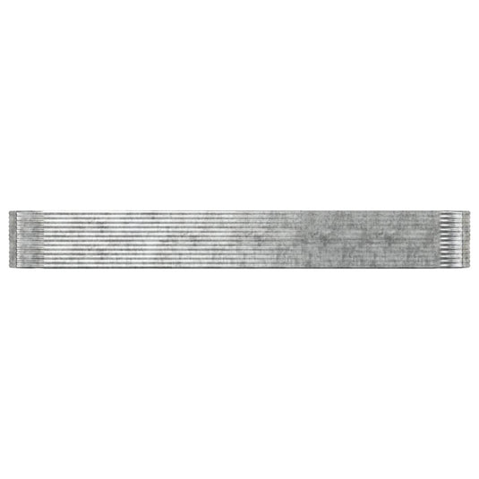 VidaXL Plantenbak 554x100x68 cm gepoedercoat staal zilverkleurig