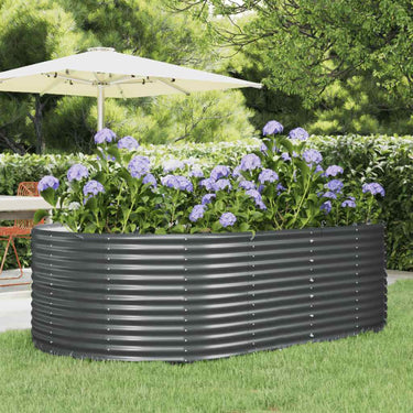 Vidaxl verhoogde tuinbak antraciet 212x140x68 cm gegalvaniseerd staal