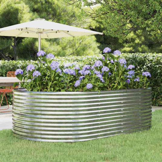 Vidaxl plantenbak 212x140x68 cm gegalvaniseerd staal zilverkleurig
