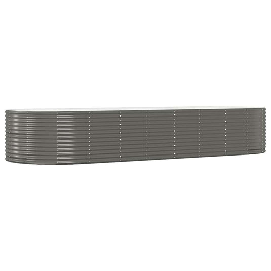 Vidaxl plantenbak 367x140x68 cm gegalvaniseerd staal grijs