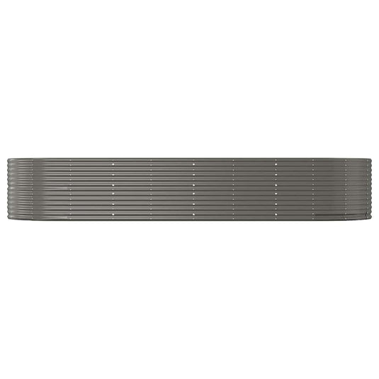 Vidaxl plantenbak 367x140x68 cm gegalvaniseerd staal grijs