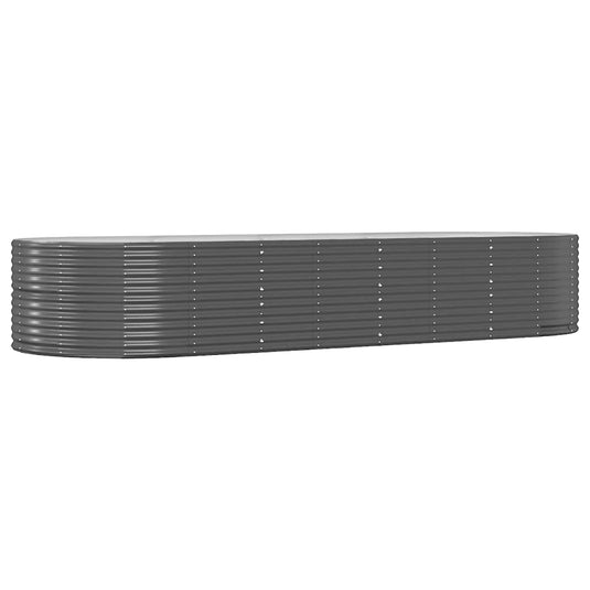 VidaXL Plantenbak 367x140x68 cm gepoedercoat staal antracietkleurig