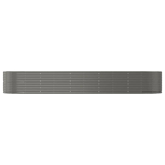 Vidaxl plantenbak 447x140x68 cm gepoedercoat staal grijs