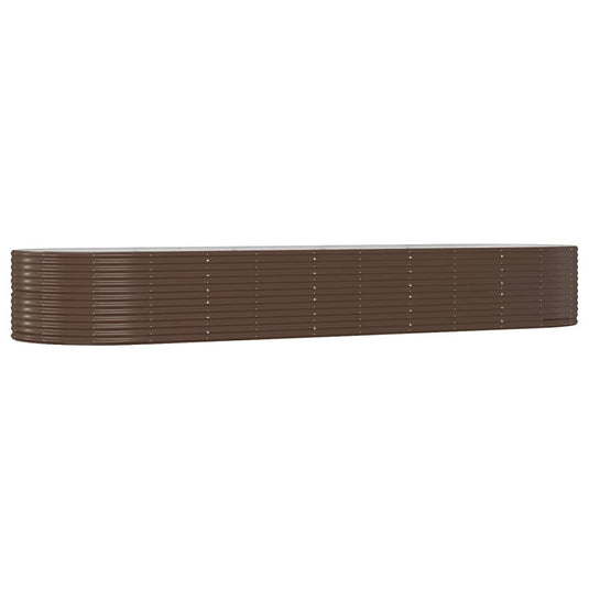 Vidaxl plantenbak 447x140x68 cm gepoedercoat staal bruin
