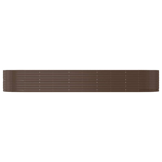 Vidaxl plantenbak 447x140x68 cm gepoedercoat staal bruin