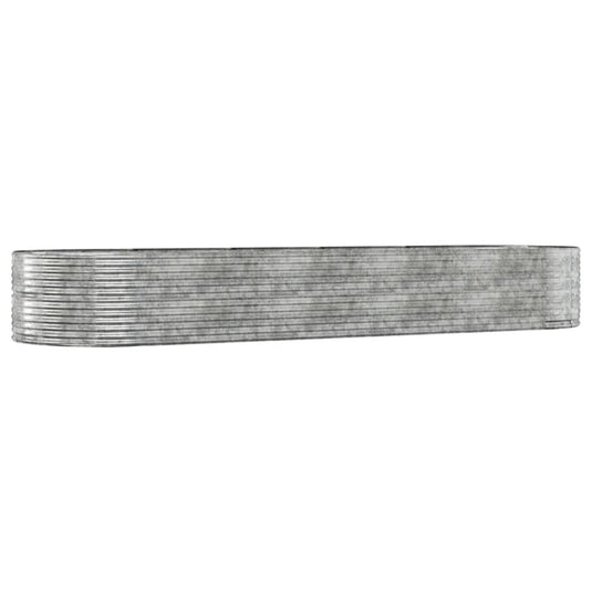 Vidaxl plantenbak 447x140x68 cm gegalvaniseerd staal zilverkleurig