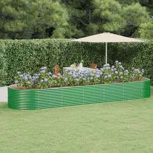 VidaXL Plantenbak 510x140x68 cm gepoedercoat staal groen