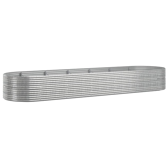 VidaXL Plantenbak 510x140x68 cm gepoedercoat staal zilverkleurig
